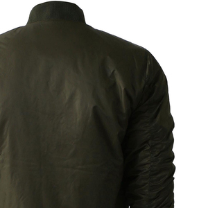Blouson bomber vert olive pour homme, coupe classique, col montant, fermeture éclair, coupe-vent, style décontracté, matière polyester, idéal pour l'automne - Product Image 4