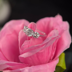 Three-<b>Stone</b> Pear Cut Diamond Engagement Wedding Ring 1.30 Carat Center & 0.85 Carat IGI Certified 14K White Gold Romantic - Product Image 5