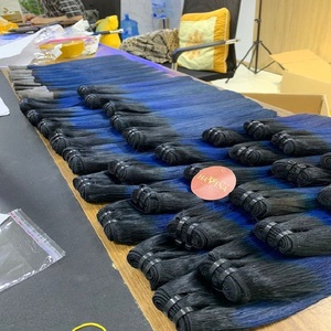 Extensions de cheveux humains Remy à trame bleue, cuticules alignées, cheveux vierges - Product Image 6