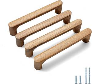 Poignées de tiroir en bois naturel pour armoires et placards - Product Image 6