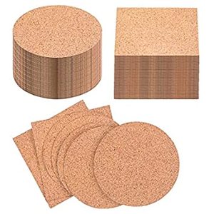 Eco Friendly Natural Round Absorbent <b>Cork</b> Drink <b>Coasters</b> Set with Metal Black Wire Holder Base for Bar Table Wood Protection - Product Image 5