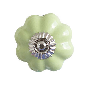 Bouton de meuble en céramique élégant, peint à la main, motif floral, texture à pois, écologique, pour armoires de salle de bain et de cuisine - Product Image 6