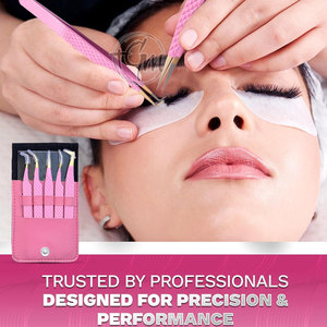 Pince à cils professionnelle à pointe incurvée, applicateur d'extensions de cils, outil de beauté de précision, design en acier inoxydable - Product Image 4