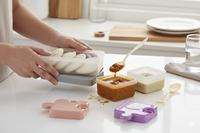 Boîte à lunch portable sans BPA, chauffable, pour collations de bébé, boîte à puzzle pour enfants, conteneur pour aliments complémentaires aux fruits avec couvercle en plastique