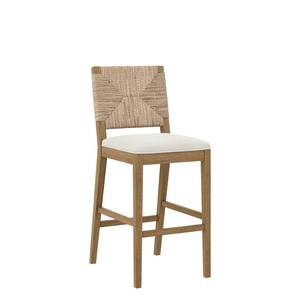 Modern Teak Wood <b>Bar</b> <b>Stool</b> Woven Back Upholstered Seat <b>High</b> <b>Bar</b> Chairs for Home <b>Bar</b> Kitchen Dining Outdoor Use-Durable Penny - Product Image 2