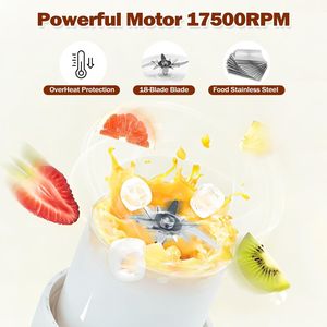 Blender portable sans fil 700 ml, mini, rechargeable par USB, avec 18 lames pour des smoothies et des milkshakes puissants - Product Image 3
