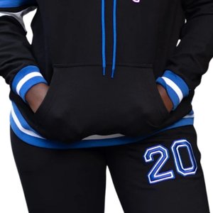 Conjunto Deportivo Zeta Phi Beta Negro y Azul para Mujer, Sudadera con Letras Griegas, Pantalones Deportivos, Ropa Deportiva Informal - Product Image 5