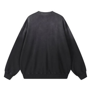 Sweat-shirt homme à épaules tombantes, coupe courte, rose uni, 220g, 100% coton, effet sablé, style sport et streetwear, collection automne - Product Image 4