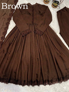 Traje de Anarkali de Georgette listo para usar de calidad superior, conjunto de vestido de trabajo con estampado Digital para niñas inspirado en Bollywood - Product Image 2