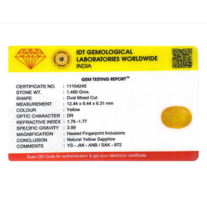 Natural Pear Cut Yellow Sapphire 7.4 Carat Certified Wholesale Gemstone - Product Image 4