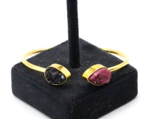 Natural Druzy Stone Adjustable Bangles with German <b>Silver</b> | Handmade Druzy Gemstone <b>Cuff</b> Bangle | Fashion Jewelry for Women - Product Image 2