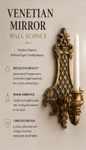 Traditional Brass Wall <b>Sconce</b> With Floral Design And Candle Holder Decorative Hanging <b>Light</b> Fixture - Product Image 6