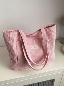 กระเป๋าโท้ทผ้ากำมะหยี่สีม่วงแบบนุ่มสำหรับผู้หญิง สะพายไหล่หรือถือได้ เหมาะสำหรับนักศึกษา ช้อปปิ้ง เดินทาง ใช้ในชีวิตประจำวัน ทำงาน หรือพกพาไปออฟฟิศ - Product Image 6