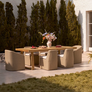 Contemporary <b>Outdoor</b> <b>Sofa</b> Set 6 Seater Weather Resistant Garden Furniture Beige Cushions Solid Wood Frame ARDENA AGS-117 - Product Image 1