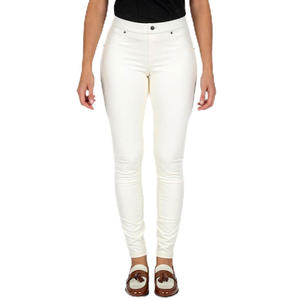 White High Waist <b>Leggings</b> for <b>Women</b> Tummy Control Seamless Stretchy Knitted Mid-Calf Breathable Pockets 2027 Trending PU Fabric - Product Image 4