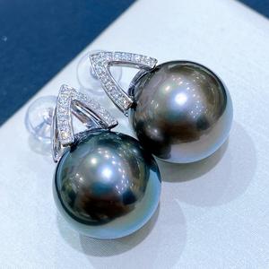 Pendientes de Plata de Ley 925 de Primera Calidad con Perlas Naturales de 12-13 mm, Forma Redonda, Luz Intensa, Ligeramente Aromáticas - Product Image 4