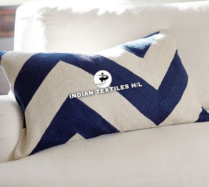 Luxury Wool <b>Pillow</b> Cover Kashmiri Embroidery Handmade Chain Stitch Geometric Vintage Design Hot Decorative <b>Throw</b> <b>Pillows</b> - Product Image 6