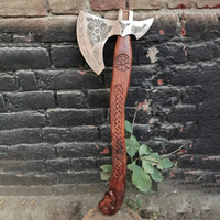 Têtes de hache Tomahawk artisanales de haute qualité en gros, avec manche en bois de rose en acier à haute teneur en carbone, poignée en cuir et poids de 2 lb