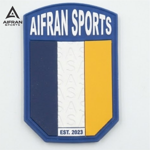Patch en PVC souple personnalisé Aifran avec dos en velcro pour chapeaux, sacs, vestes, patch logo en caoutchouc 2D 3D, fabricant OEM ODM - Product Image 1