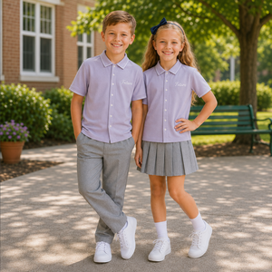 Ensemble d'uniformes scolaires en gros pour l'école primaire, en polycoton, avec logo personnalisé, fabricant d'uniformes pour étudiants - Product Image 1
