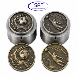 SAT Jewelry Champion Orbit Football Commemorative Stainless Steel Coin Die Custom Sports Souvenir Minting Embossing Sweden - Product Image 6