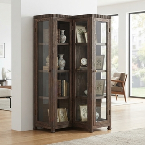 Teak Wood <b>Storage</b> <b>Drawers</b> Natural Solid Wooden Glass Cabinet Luxury Display Cupboard Living Room Sideboard Home Furniture <b>Box</b> - Product Image 5