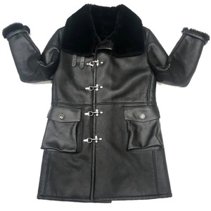 <b>Men's</b> Genuine Leather <b>Shearling</b> Aviator <b>Jacket</b> Premium Fur Lined Winter Coat Durable Warm Stylish Outerwear Wear - Product Image 6