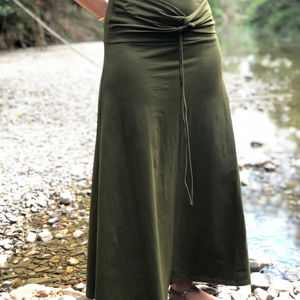 Falda Maxi de Algodón Estilo Boho, Vestido Convertible sin Tirantes con Silueta Fluida, Estilo Bohemio para un Uso Versátil - Product Image 1