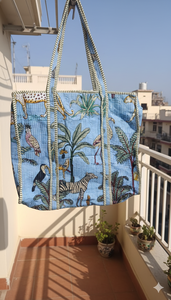 Sac fourre-tout en coton matelassé de couleur unie, style vintage, léger, écologique, grande capacité pour le shopping et les voyages (Origine Rajasthan) - Product Image 2
