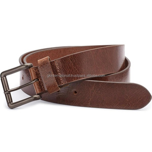Ceinture décontractée en cuir de qualité supérieure pour hommes, sur mesure, ceinture décontractée en cuir pleine fleur texturé marron à bas prix - Product Image 2