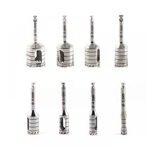 Instrumentos Dentales, Kits Dentales, Juego de 8 Piezas de Punzones de Tejido Manuales de Acero Inoxidable, Porta Brocas Quirúrgicas, Trepanador para Implantes Dentales - Product Image 2