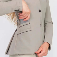 Chaqueta de equitación profesional para mujer, transpirable, de poliéster/algodón, diseño ligero, costuras resistentes, larga