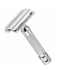 มีดโกนหนวดสแตนเลสแบบโลหะสองด้าน ดีไซน์คลาสสิก หัวหมุนได้ ใบมีดเดี่ยว - Product Image 6