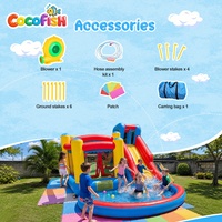 Château gonflable pour tout-petits en tissu Oxford COCOFISH, aire de jeux aquatique, maison de rebond pour enfants, château gonflable pour la maison et le jardin