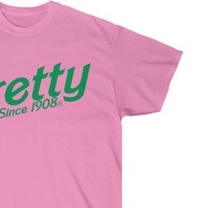 T-shirt rose à manches courtes pour femme avec imprimé graphique vert élégant, col rond décontracté, en coton, tendance estivale, doux et confortable - Product Image 3