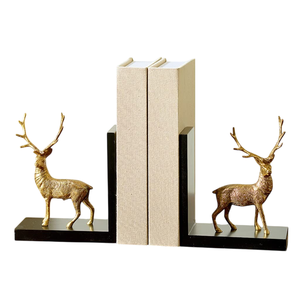 Juego de sujetalibros de metal de alta calidad, sujetalibros decorativos de hierro para el hogar, par de 2 figuras con acabado en bronce oscuro, sujetalibros a bajo precio. - Product Image 6