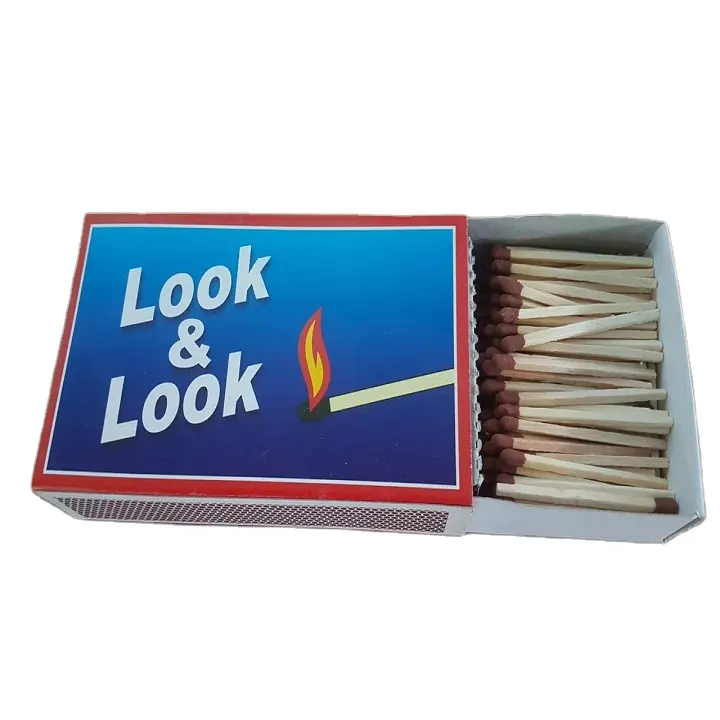 wooden safety kitchen matches manufacturer from India direct from factory LOOK & LOOK wooden big size safety match boxes