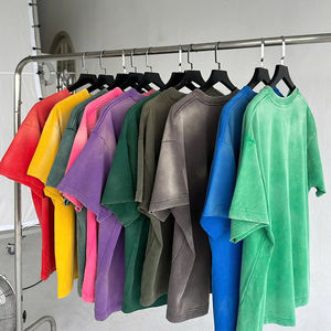 Camiseta Oversize Boxy para Hombre, Efecto Desgastado, 100% Algodón, Alta Calidad, Transpirable, Estilo Vintage, Streetwear, OEM, Marca Privada - Product Image 2