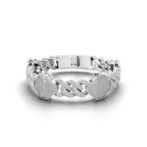 Luxury Hip Hop Heart Cuban Link Moissanite Diamond <b>Bracelet</b> 925 Sterling <b>Silver</b> Iced Out Heart Link <b>Bracelet</b> for Men Women - Product Image 1