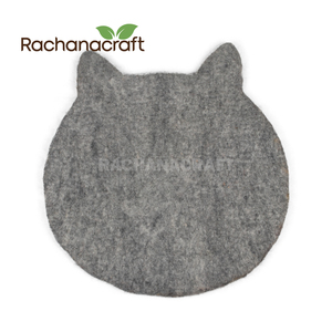 Tapis en feutre de laine de haute qualité fabriqués à la main au Népal, vente en gros de tapis feutrés colorés écologiques à thème chat pour enfants, adultes et animaux de compagnie - Product Image 1