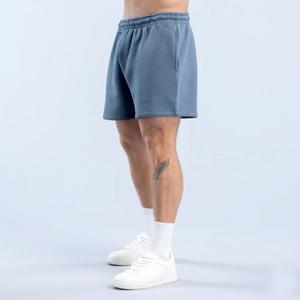 Shorts de sport gris uni pour hommes en Spandex/Polyester, séchage rapide, légers, avec poches latérales, respirants, en toile, vente en gros - Product Image 5