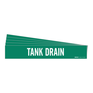 Marcador de Tuberías Adhesivo Flexible Brady TANK DRAIN para Líneas de Drenaje Industriales - Product Image 1