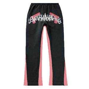 Ensemble de survêtement streetwear d'hiver pour homme, coupe ample, style vintage, 100 % coton, séchage rapide, avec logo personnalisé et pantalon évasé - Product Image 3