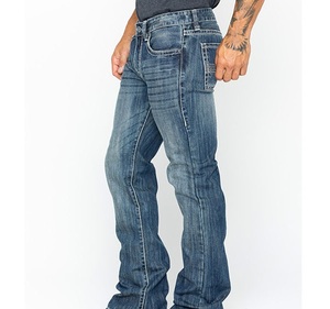 Nouvelle Arrivée Jean Baggy Respirant Coupe Ample Style Streetwear Personnalisé pour Homme – Pantalon en Denim Coupe Bootcut pour Motard – Vente en Gros - Product Image 2