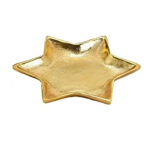 Bandeja decorativa de metal para servir frutas en forma de hoja Plato de metal de aluminio chapado en oro con plato para servir alimentos de níquel pulido - Product Image 3