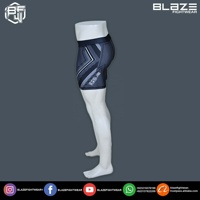 Shorts de compression MMA pour hommes BLAZE FIGHT WEAR - 250 GSM Élasthanne/Polyester entièrement imprimés par sublimation, légers, pour l'entraînement et le fitness