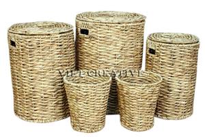 Cesta de lavandería de jacinto de agua duradera al por mayor, cesta tejida a mano estilo bohemio para organización y almacenamiento en el hogar - Product Image 5