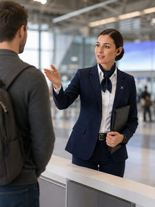 Uniformes d'aviation personnalisés à manches longues pour pilotes et personnel de cabine | Fabricant OEM | Uniforme de Superviseur d'Information au Terminal de l'Aéroport pour Femmes - Product Image 4