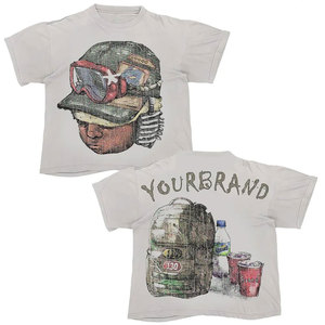 เสื้อยืดผ้าฝ้ายผู้ชายแขนสั้นพิมพ์ลาย Broken House ดีไซน์ลำลอง คอกลม ทรงปกติ - Product Image 4