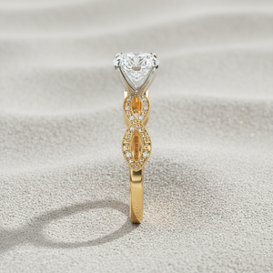 Bague de fiançailles vintage Infinity Stonewels plaquée or |   Diamant de laboratoire pour un style luxueux certifié - Product Image 4